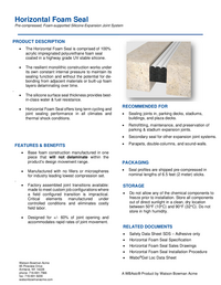 WBAsic®Horizontal Foam Seal (HFS) Technical Data Sheet Cover