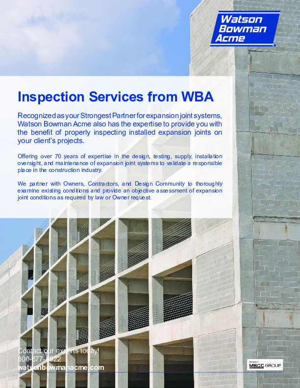 WBA Inspection Services -Parking Cover