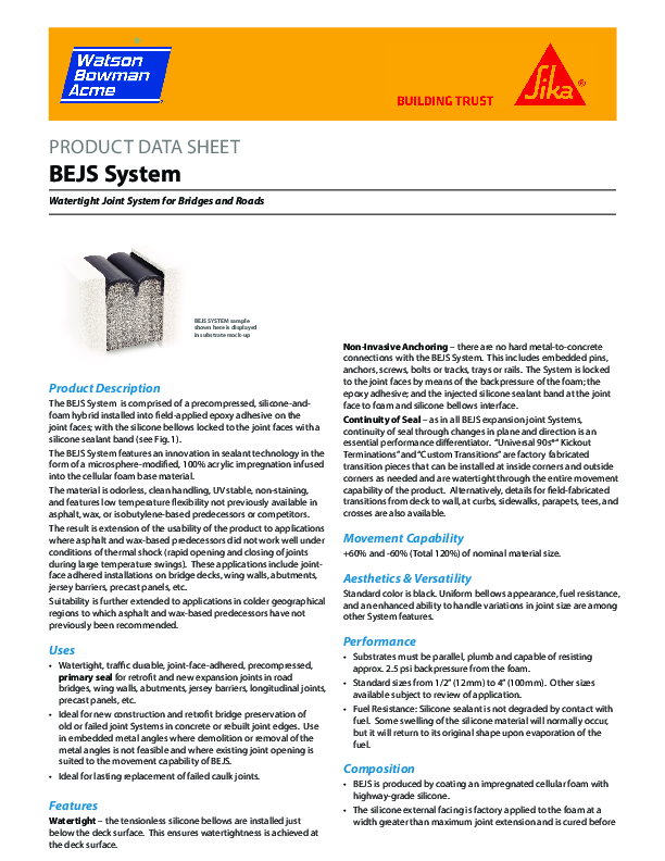 BEJS 0923 Datasheet Cover