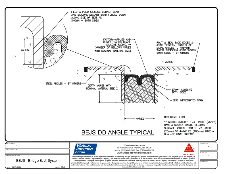 BEJS DD ANGLE TYPICAL Bridge Expansion Joints Deck to Deck in Metal Angles PDF Cover