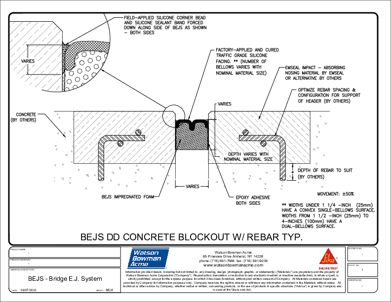 BEJS DD EMCRETE IN REBAR SOLID SLAB TYPICAL Bridge Expansion Joint System Deck to Deck PDF Cover