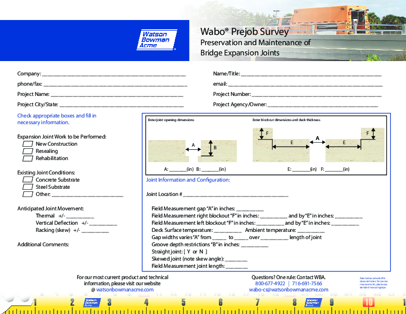 BH Maint Prejob Survey Pad 8 5 X11 sheet Cover