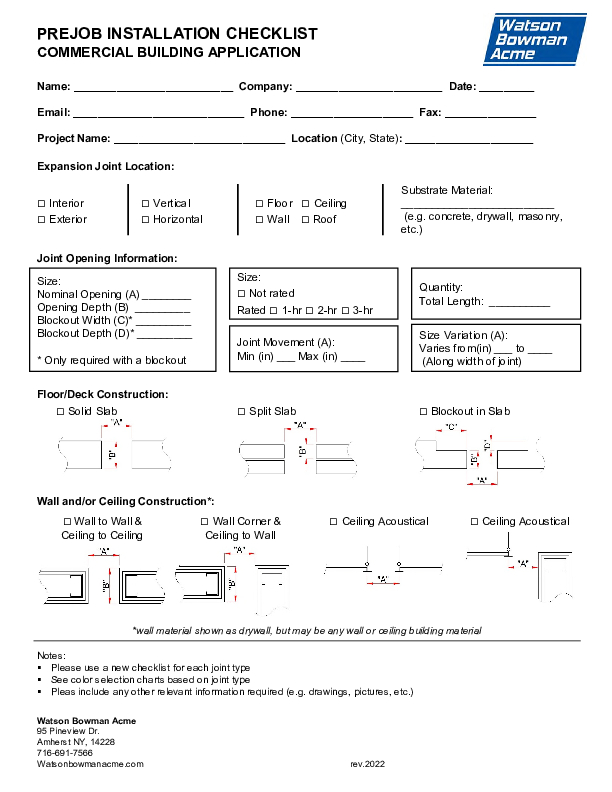 Commercial Prejob Survey Pads Cover