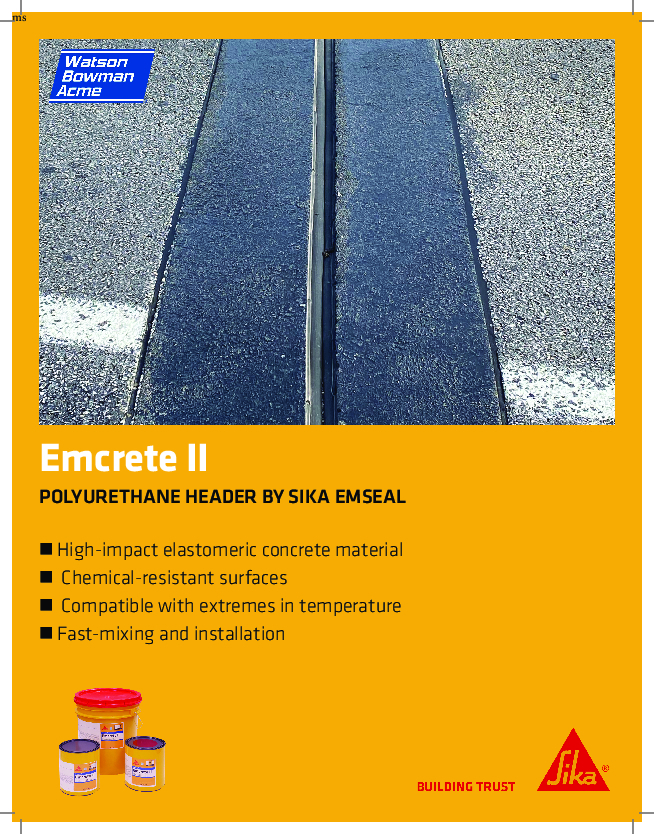 Emcrete II Fact Sheet Cover