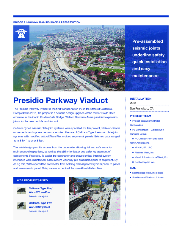 Presidio Parkway Viaduct Cover