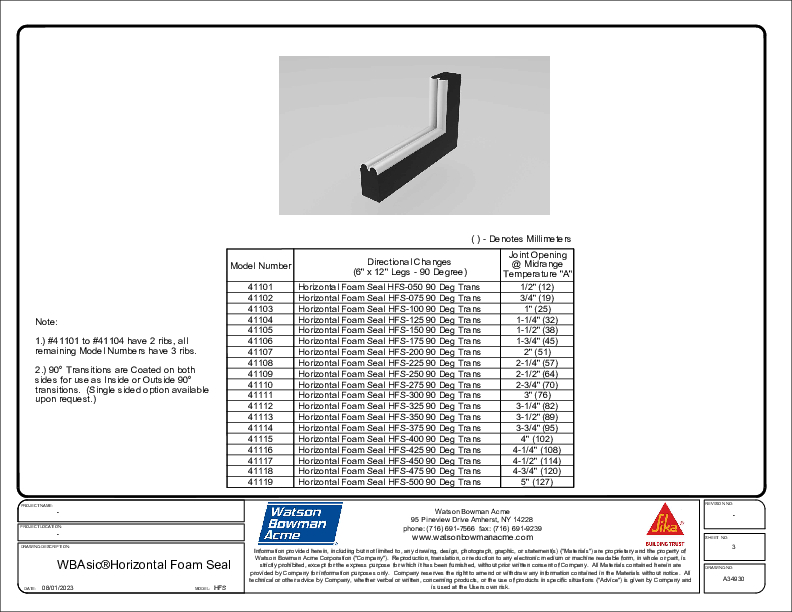 WBAsics®HoriziontalFoamSeal CAD Detail Cover