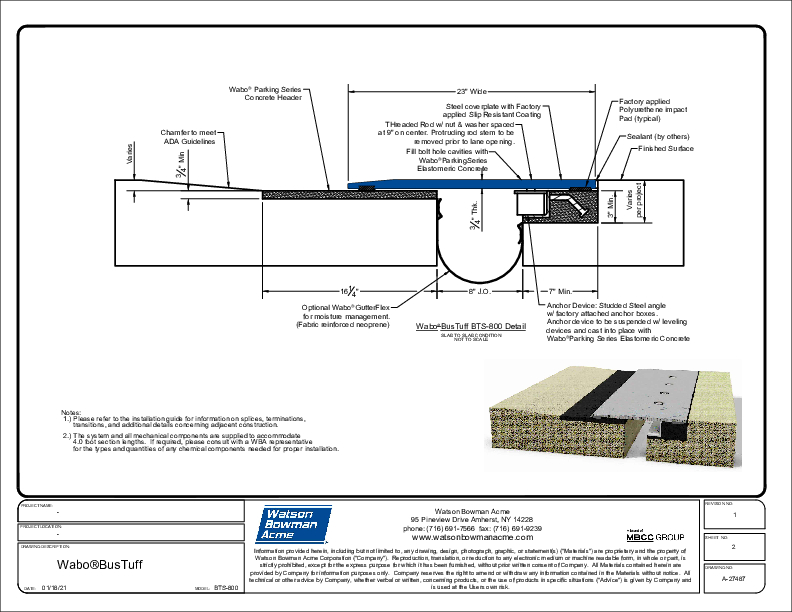 Wabo®BusTuff (BTS-800) CAD Detail Cover