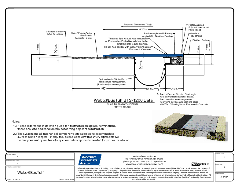 Wabo®BusTuff (BTS-1200) CAD Detail Cover