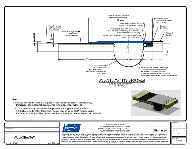 Wabo®BusTuff (BTS-2400) CAD Detail Cover