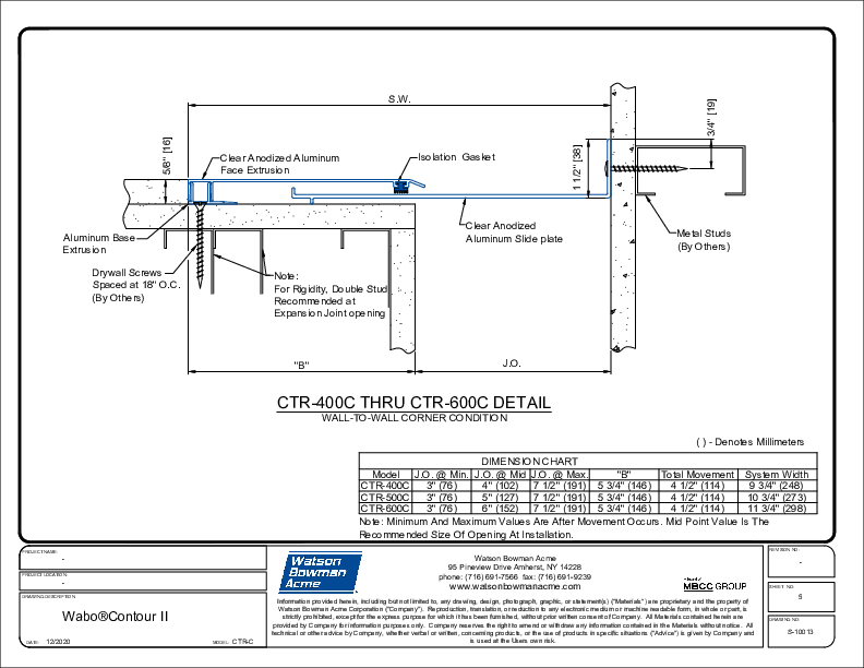 Wabo®ContourII (CTR-400C-600C) CAD Detail Cover