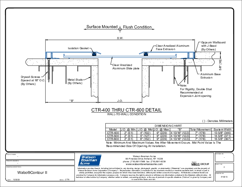 Wabo®ContourII (CTR-400-600) CAD Detail Cover