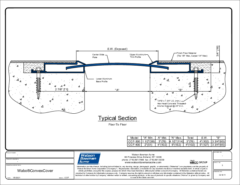 Wabo®ConvexCover (CCF-300-400) CAD Detail Cover