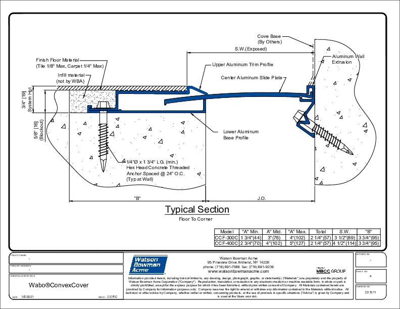 Wabo®ConvexCover (CCF-300C-400C) CAD Detail Cover