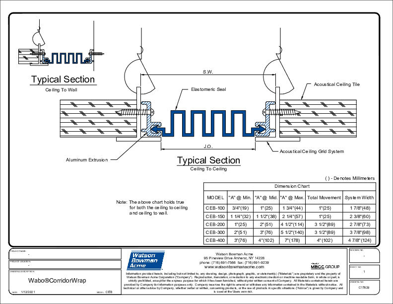 Wabo®CorridorWrap Ceiling (CEB-100-400) CAD Detail Cover