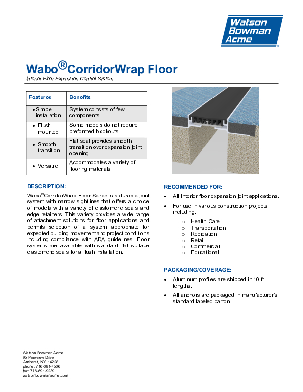 Wabo®CorridorWrap Floor (CWFC, CWFF, CWFS, CWFT) Technical Data Sheet Cover
