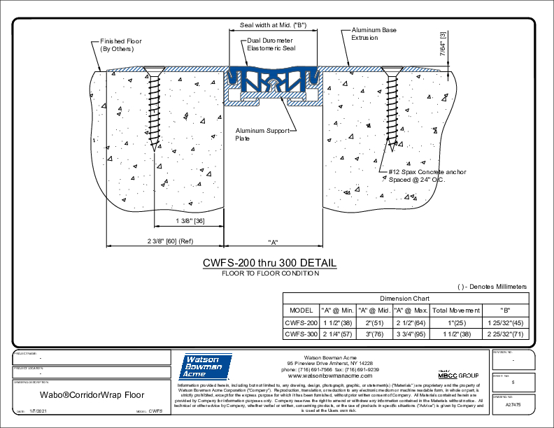 Wabo®CorridorWrap Floor (CWFS-200-300) CAD Detail Cover