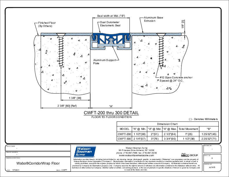 Wabo®CorridorWrap Floor (CWFT-200-300) CAD Detail Cover