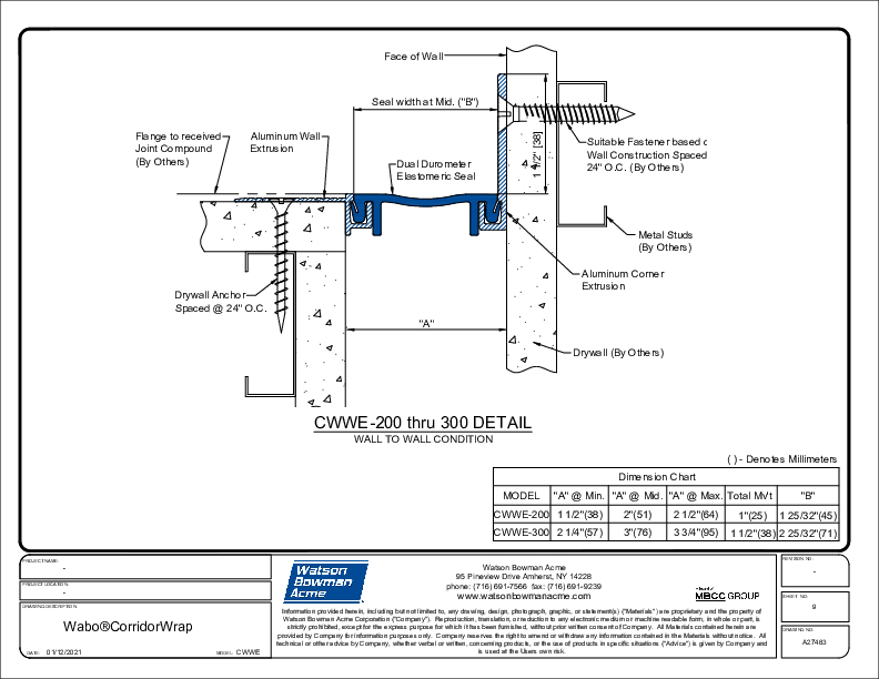 Wabo®CorridorWrap Wall & Ceiling (CWWE-200-300) CAD Detail Cover