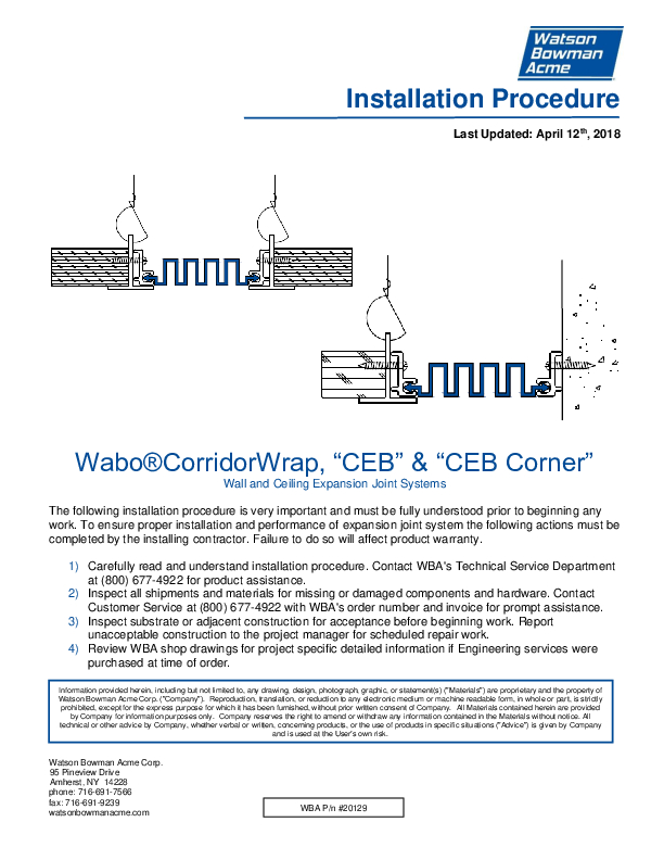 Wabo®CorridorWrap (CEB) Installation Procedure Cover