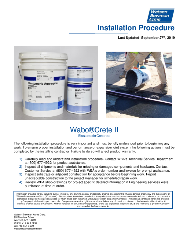 WaboCrete® II Elastomeric Header Cover