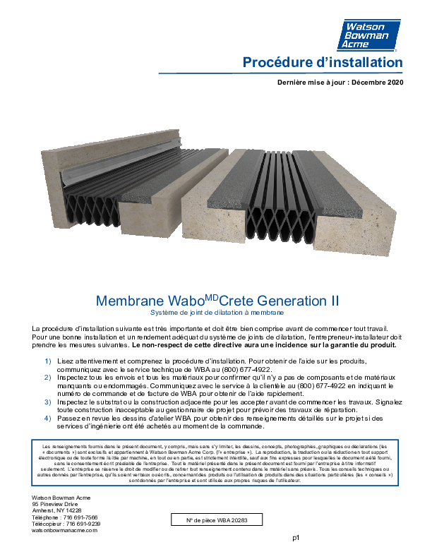 WaboCrete®Membrane Gen II Install US French Cover