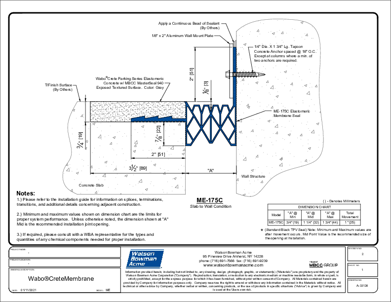 WaboCrete®Membrane (ME-175C) CAD Detail Cover