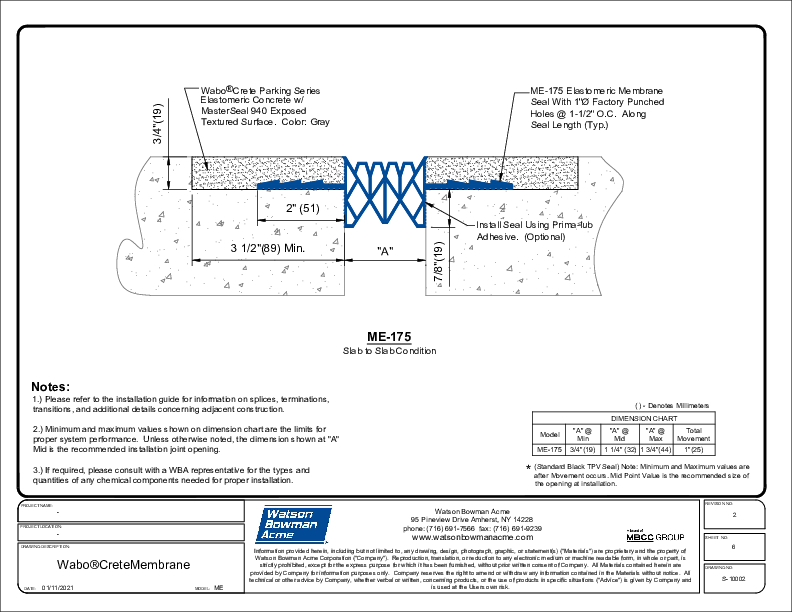 WaboCrete®Membrane (ME-175) CAD Detail Cover