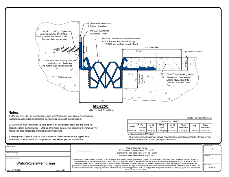 WaboCrete®Membrane (ME-225C) CAD Detail Cover