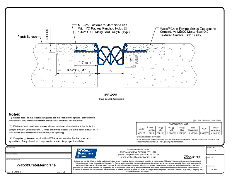 WaboCrete®Membrane (ME-225) CAD Detail Cover