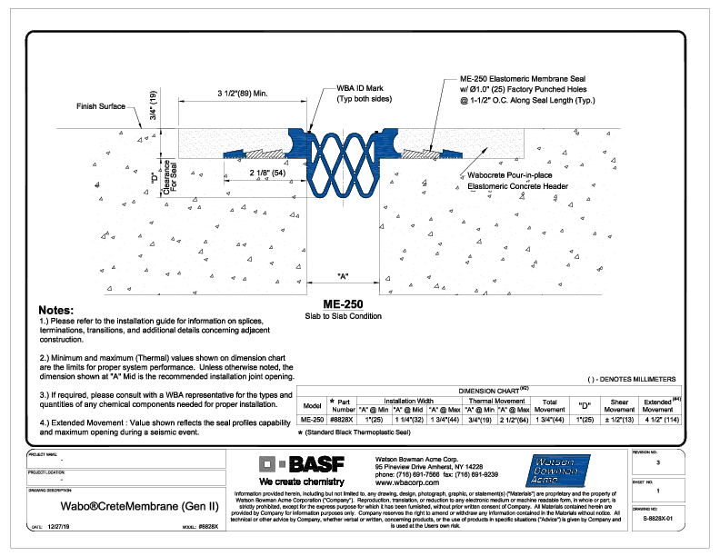 WaboCrete®Membrane GenII (ME-250, ME-250C) CAD Detail Cover