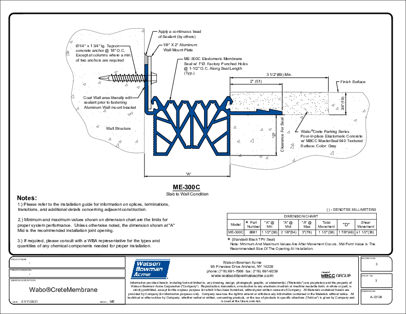 WaboCrete®Membrane (ME-300C) CAD Detail Cover