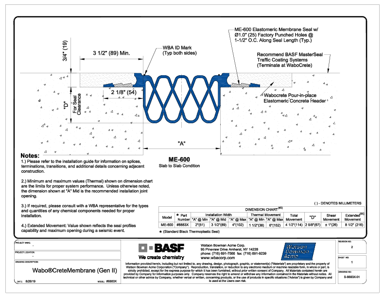 WaboCrete®Membrane GenII (ME-600, ME-600C) CAD Detail Cover