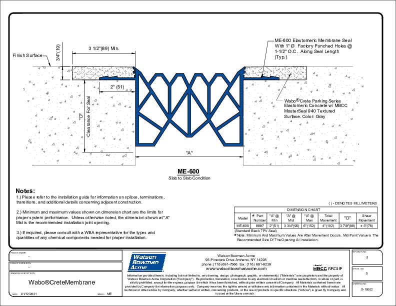 WaboCrete®Membrane (ME-600) CAD Detail Cover