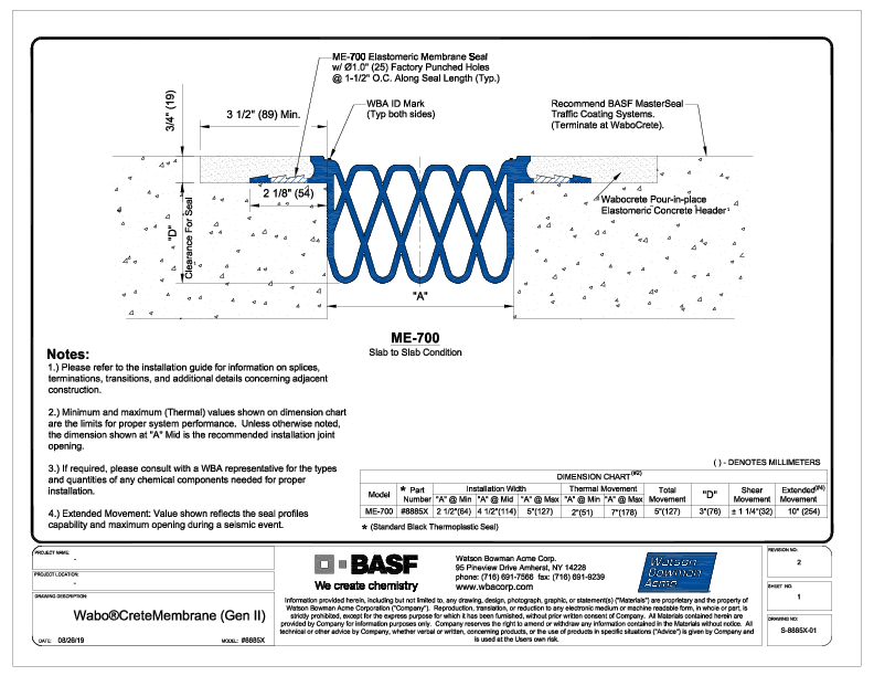 WaboCrete®Membrane GenII (ME-700, ME-700C) CAD Detail Cover