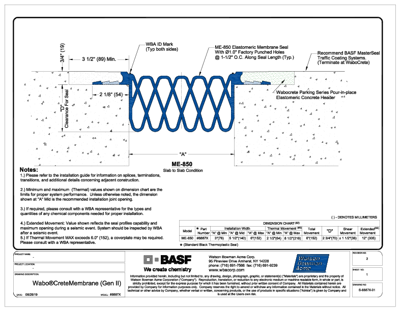 WaboCrete®Membrane Gen II (ME-850, ME-850C) CAD Detail Cover