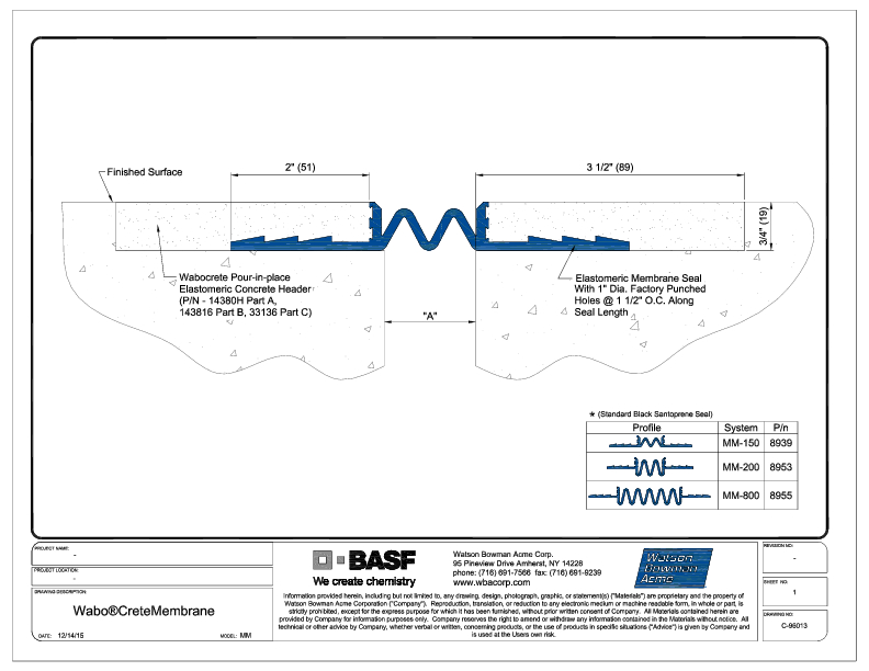 Wabo®CreteMembrane (MM-150-800) CAD Detail Cover
