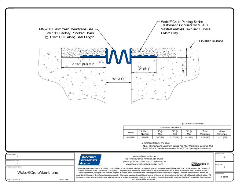 Wabo®CreteMembrane (MM-200) CAD Detail Cover