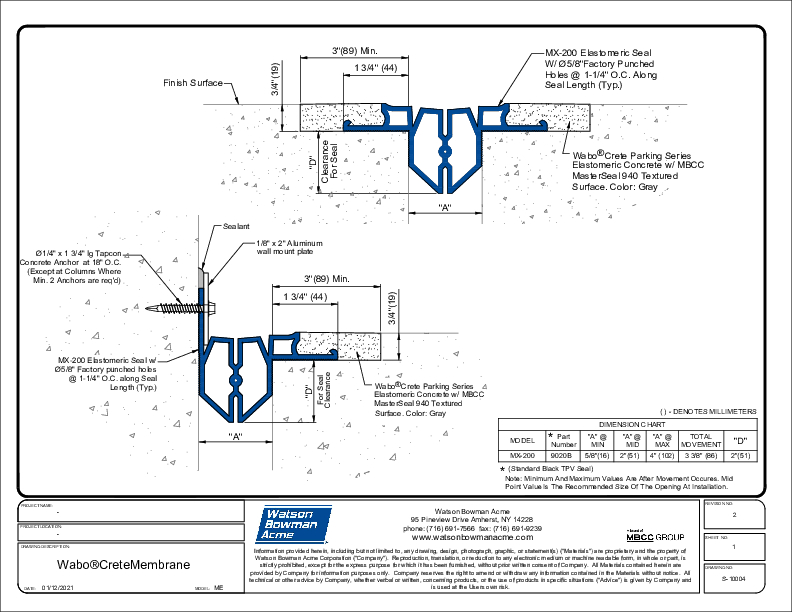 Wabo®CreteMembrane (MX-200/200C) CAD Detail Cover