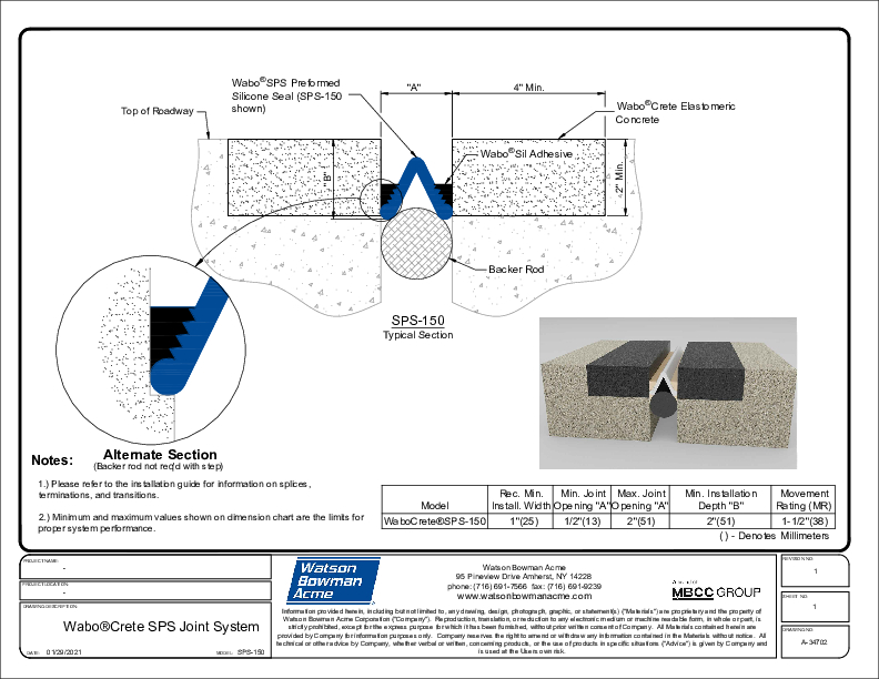 WaboCrete®SPS (SPS-150) CAD Detail Cover