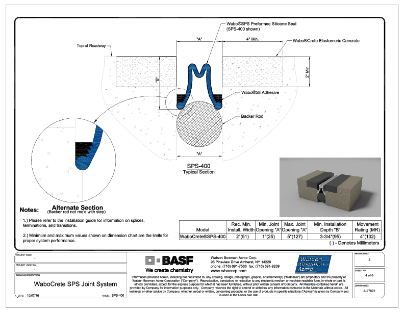 WaboCrete®SPS (SPS-400) CAD Detail Cover