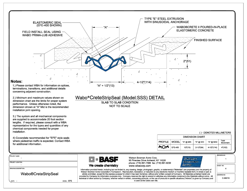 WaboCrete®StripSeal SSS (EFE-400) CAD Detail Cover