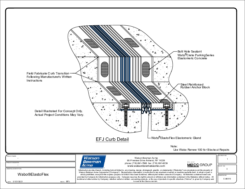 Wabo®ElastoFlex (Tread & Riser Condition) CAD Detail Cover