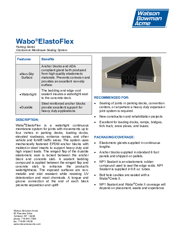 Wabo®ElastoFlex (EFJ) Technical Data Sheet Cover