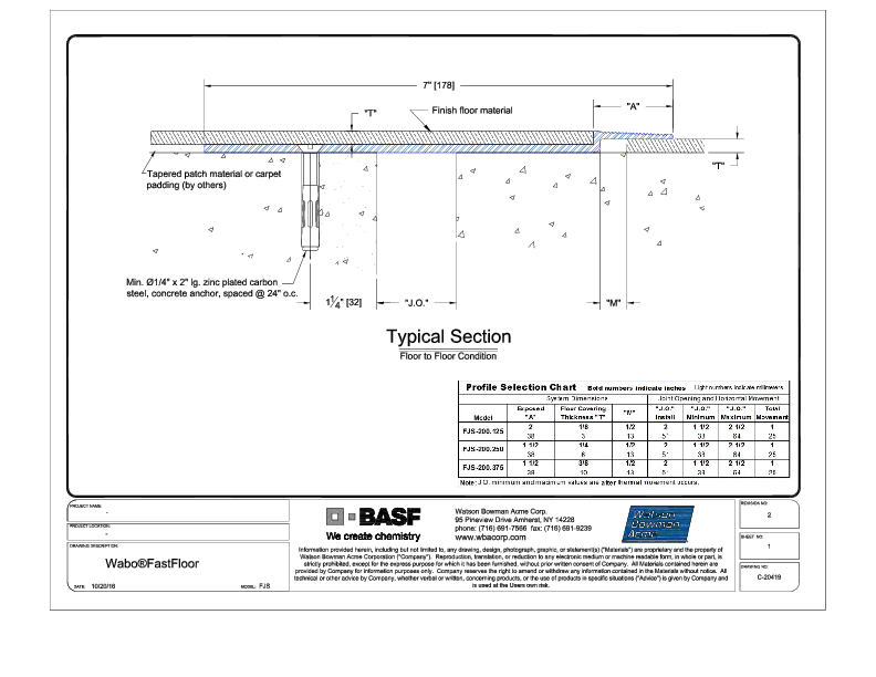 Wabo®FastFloor (FJS-200) CAD Detail Cover