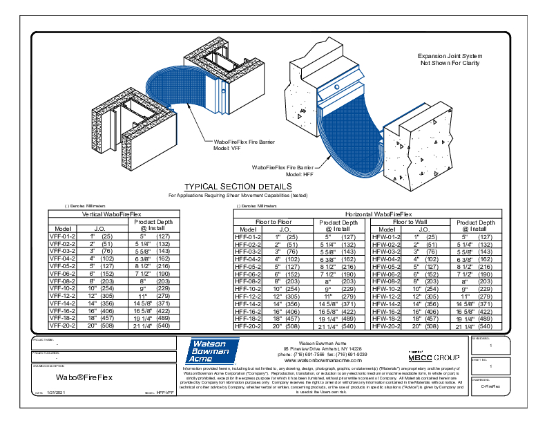 Wabo®FireFlex (VFF, HFF, HFW) CAD Detail Cover