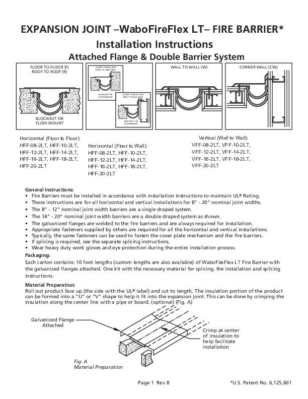 Wabo®FireFlex LT Install US English 8-20 in Cover