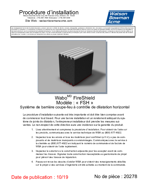 Wabo®FireShield FSH Install- French Cover