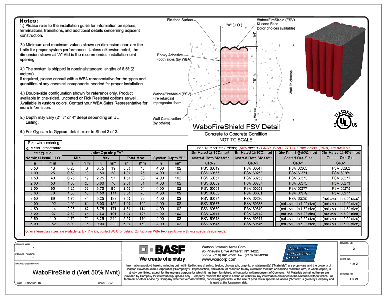 Wabo®FireShield (FSV-Vertical) CAD Detail (50% Mvnt Sht1of2) Cover