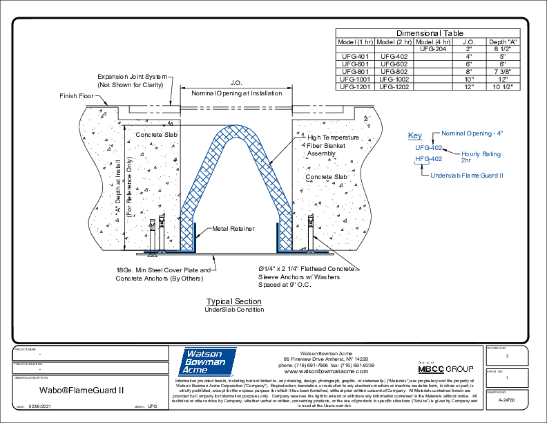 Wabo®FlameGuard II (UFG-401-1201) CAD Detail Cover