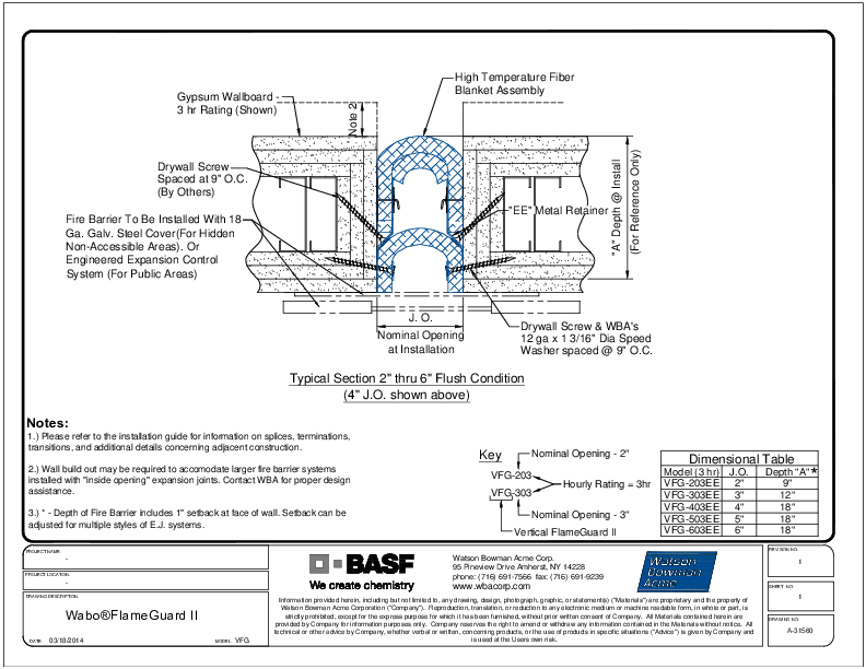 Wabo®FlameGuard II (VFG-203-603) CAD Detail Cover